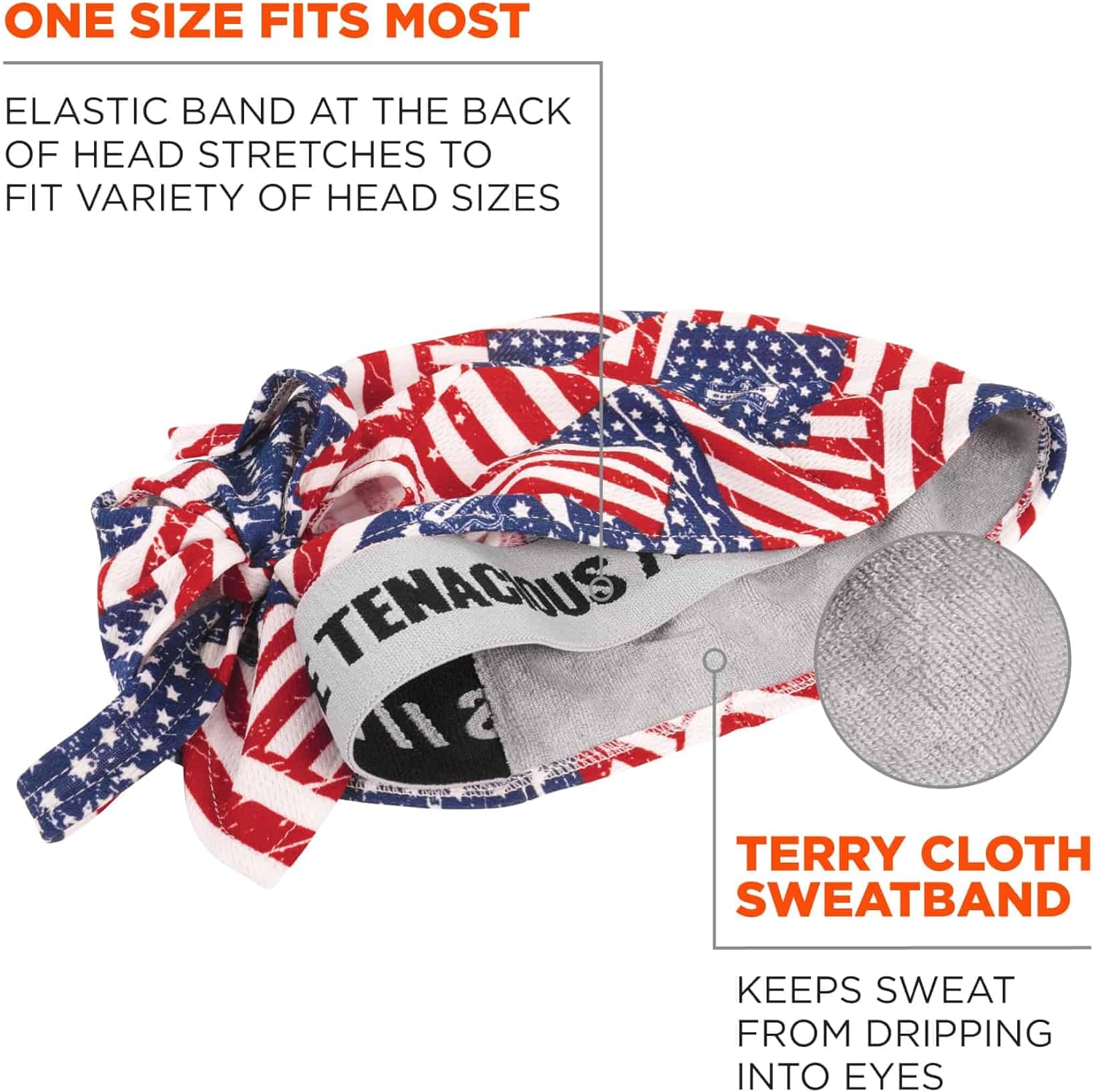 ERGODYNE Ergodyne 12477 Chill-Its 6615 Stars Stripes Dew Rag 6 X 20