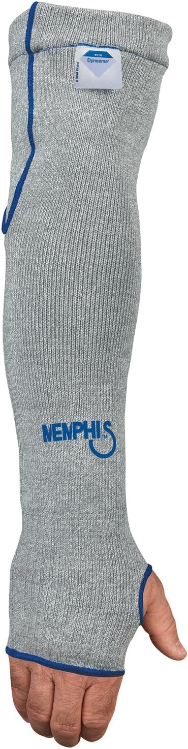 MCR SAFETY MCR Safety 9318D7T Memphis 7 Gauge Dyneema Sleeve with Thumb-Slot Gray 18-Inch