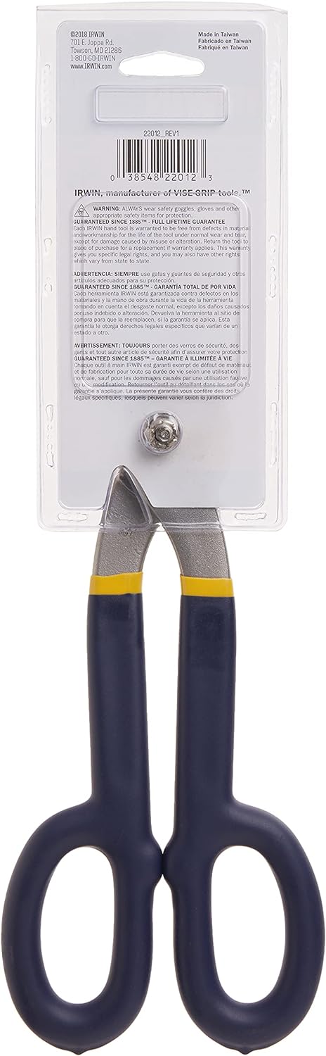IRWIN IRWIN 22012 Tin Snip Flat Blade 12-Inch