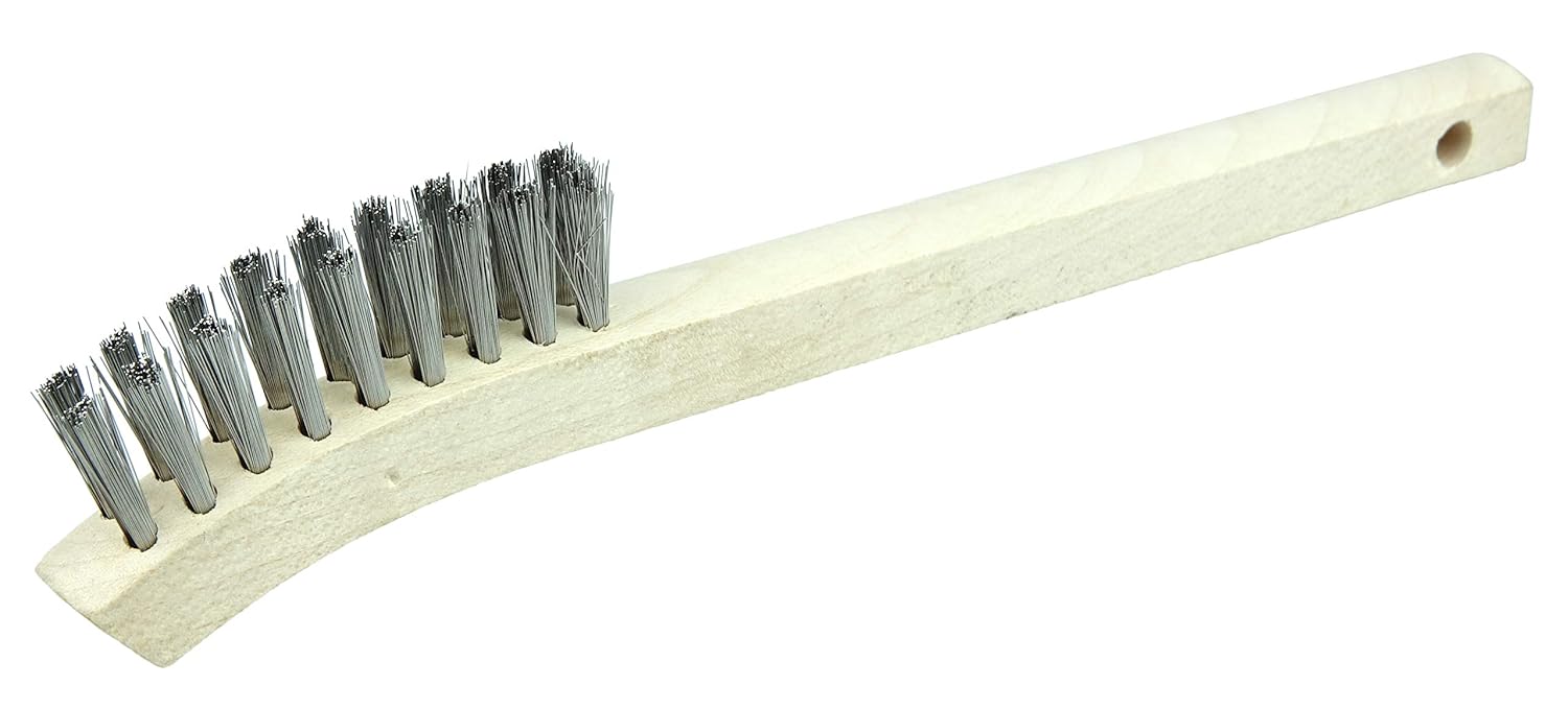 WEILER Weiler 95013 Small Hand Wire Scratch Brush Stainless Steel Fill Wood Block