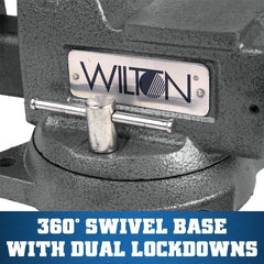 Wilton 21300 Mechanics Bench Vise 4 Inch Jaw Width 4-1/2 Inch Jaw Opening Swivel Base