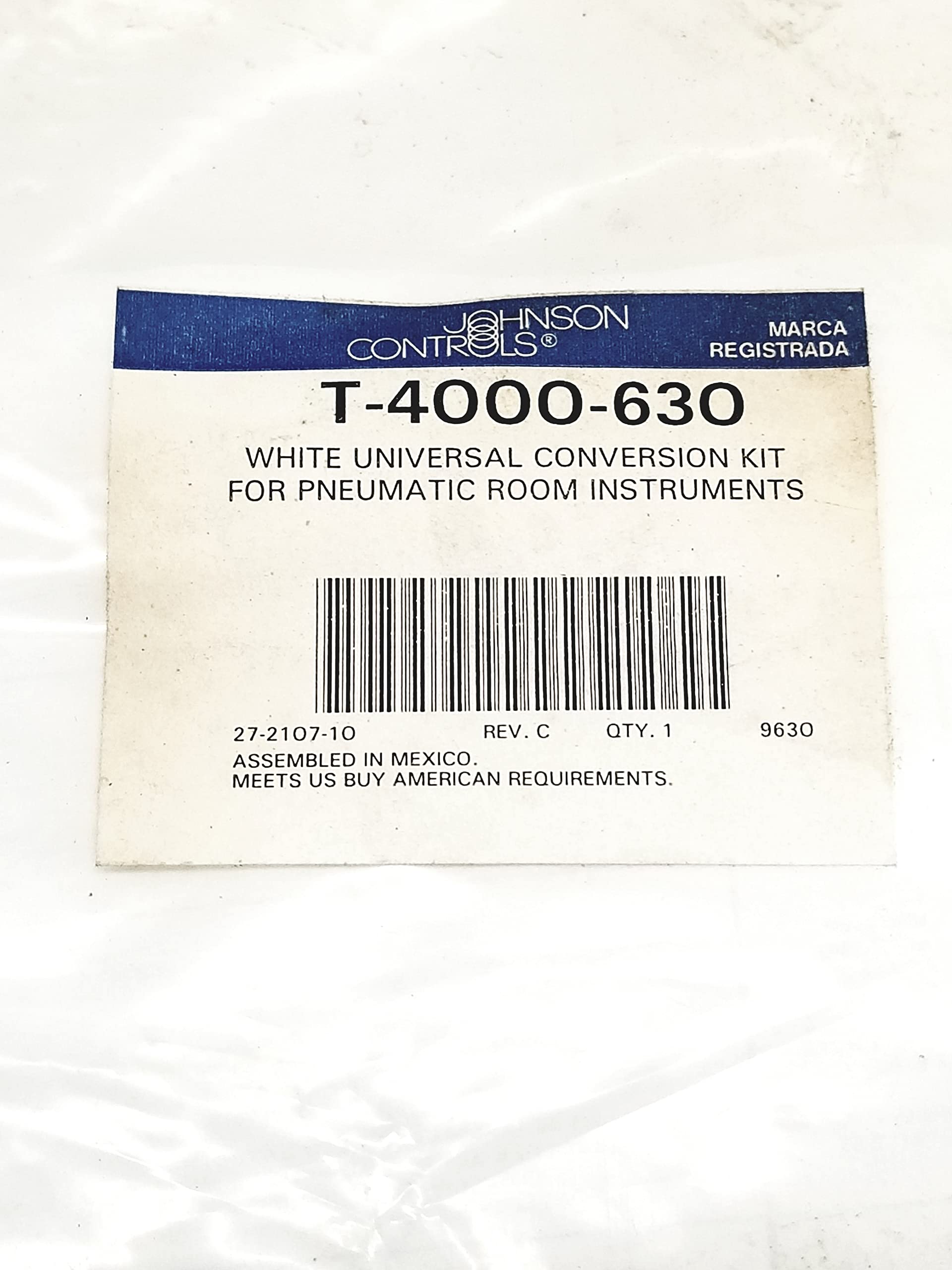 JOHNSON CONTROLS Johnson Controls T-4000-630 Universal Conversion Kit for Thermostats