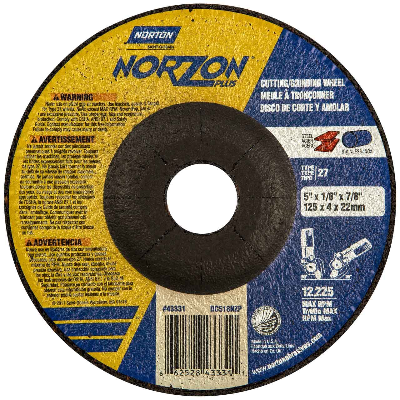 NORTON 66252843331 GRINDING & CUT OFF WHEELS