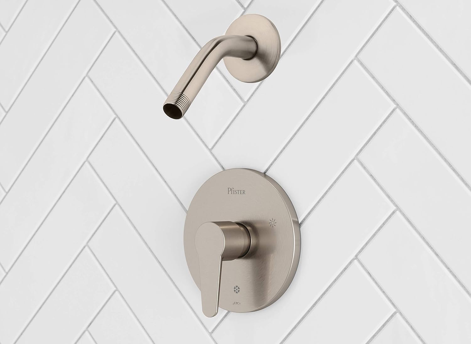 PFISTER Pfister R89-060K Pfirst Modern 1-Handle Shower Trim Only Less Showerhead Brushed Nickel