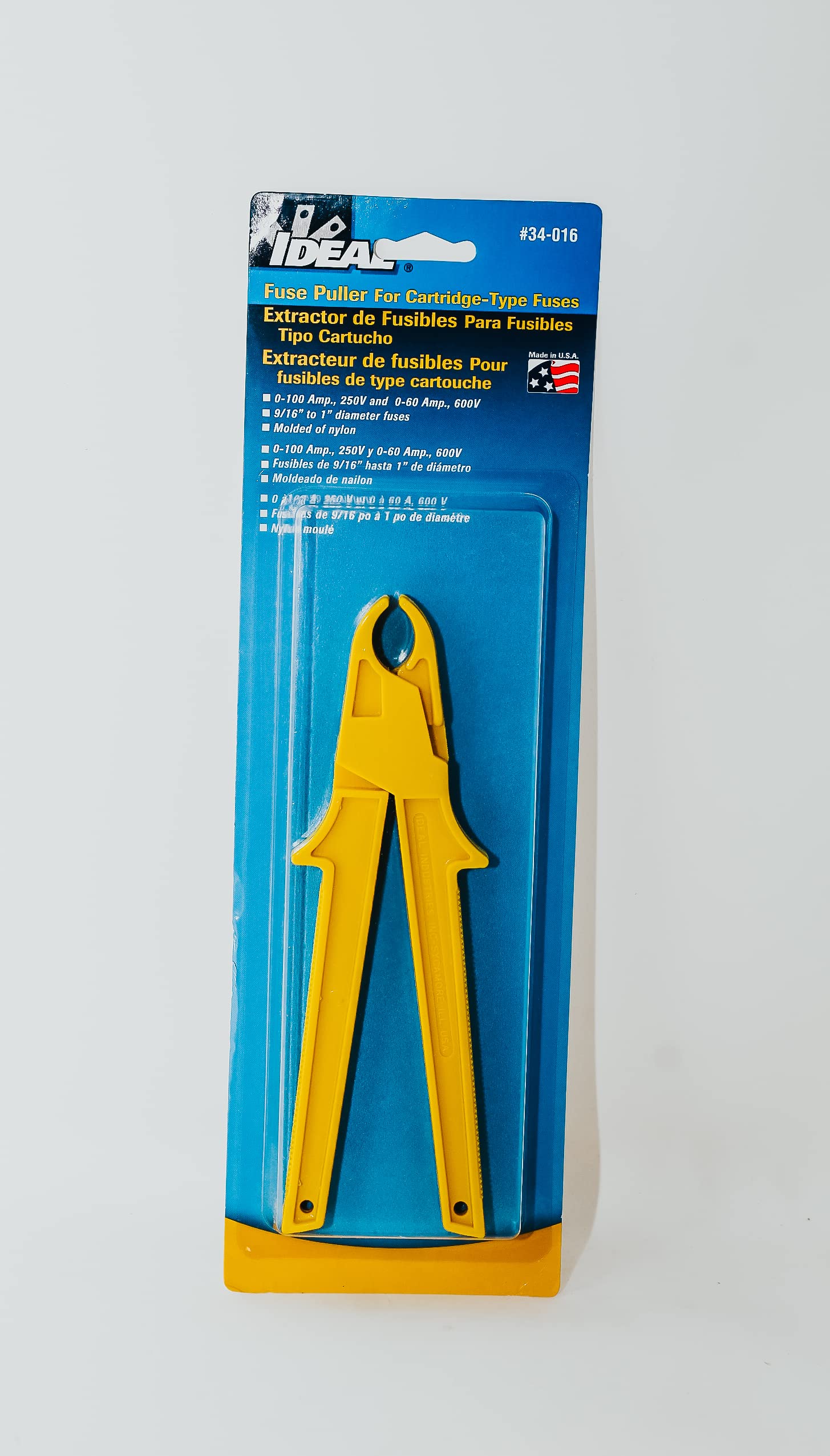 IDEAL Ideal 34-016 Fuse Puller Large High-Impact Nylon Yellow 7-1/4 Inch