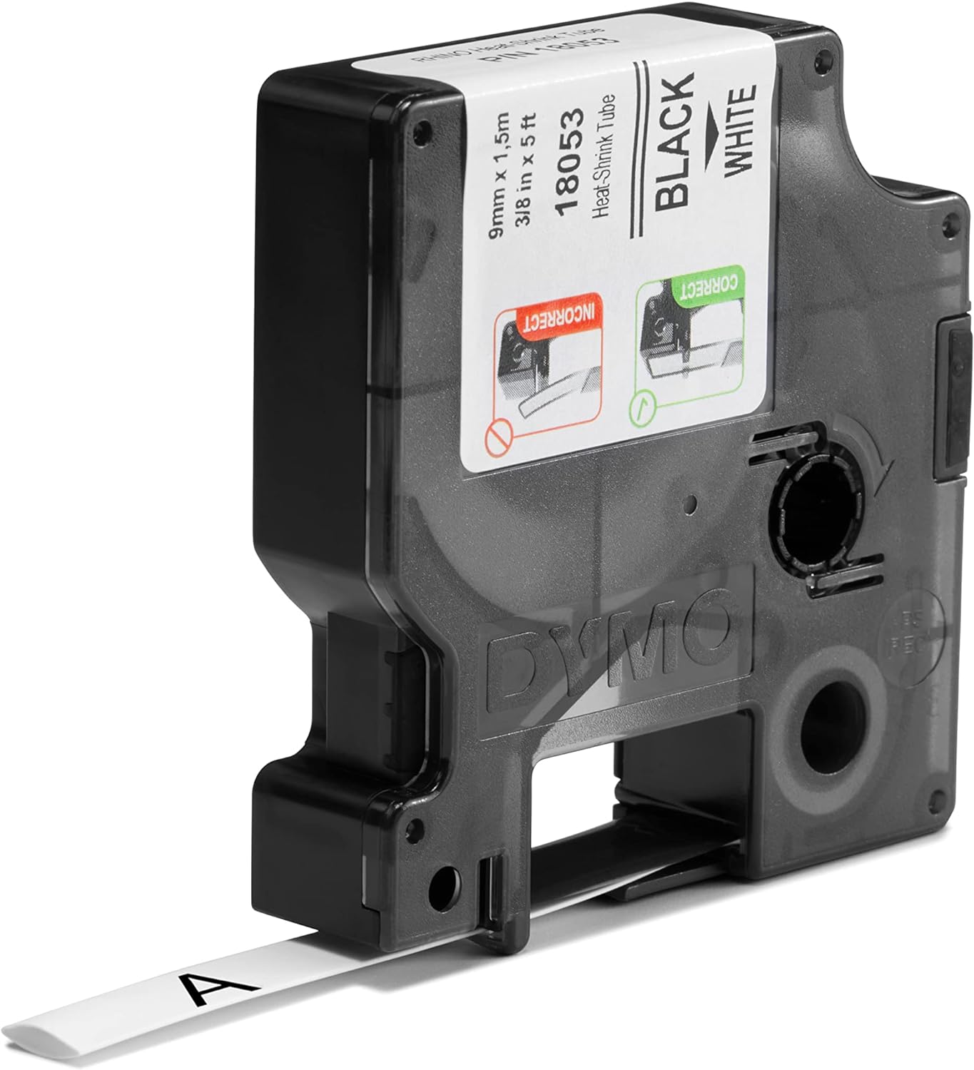 DYMO Dymo 18053 Rhino Heat Shrink Tube Label 3/8 5, Black on White