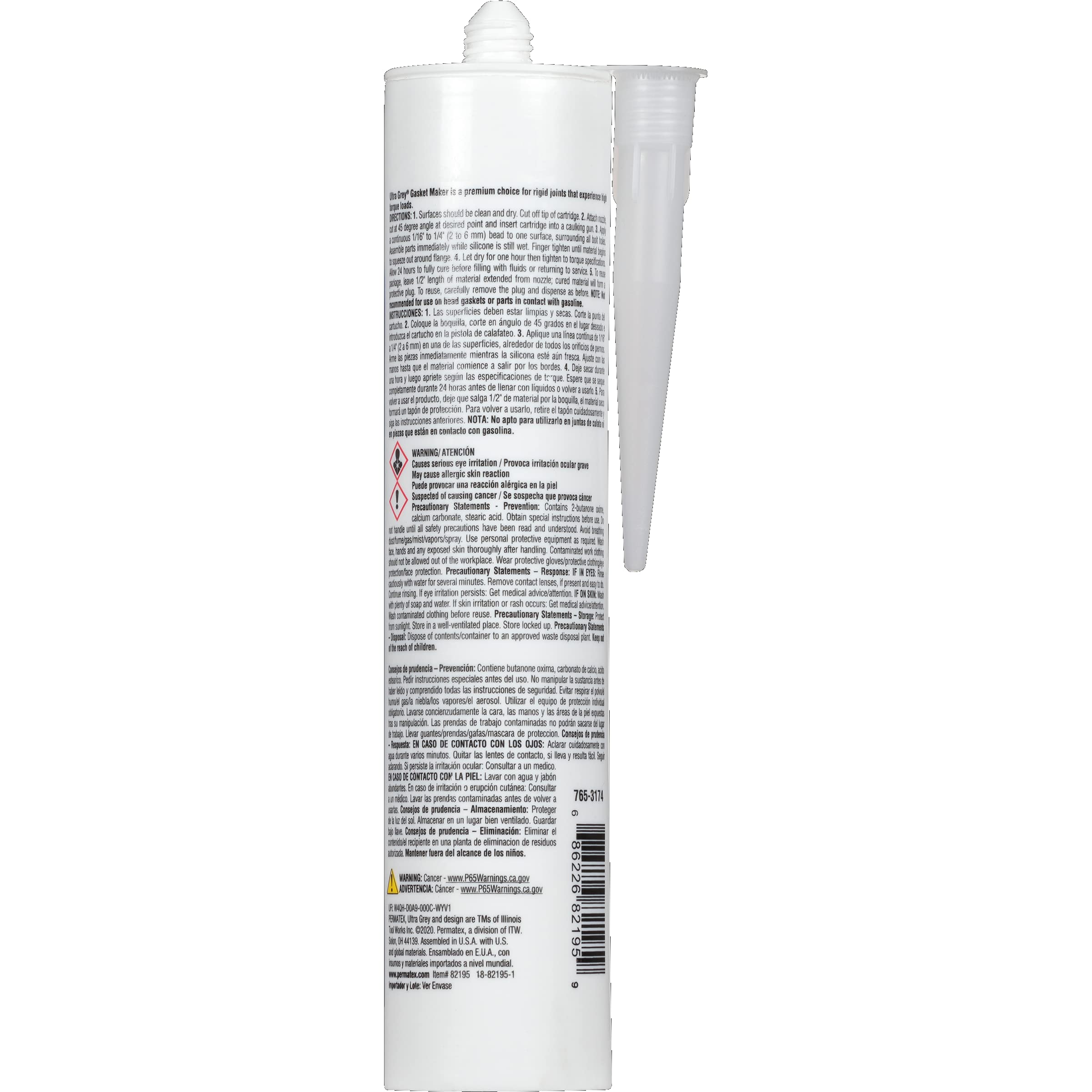 PERMATEX Permatex 82195 Ultra Grey Rigid High-Torque RTV Silicone Gasket Maker 13 oz