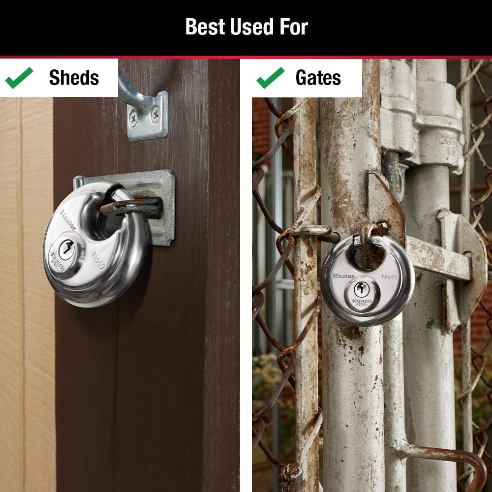 MASTER LOCK Master Lock 40DPF Stainless Steel Discus Padlock with Key