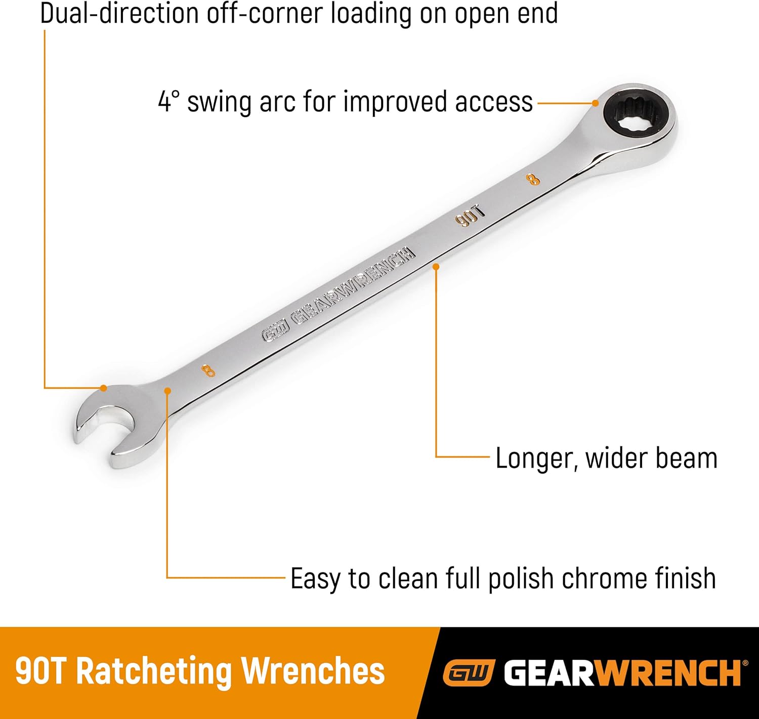 GEARWRENCH Gearwrench 86956 1-1/4 Inch 12 Point Ratcheting Combination Wrench