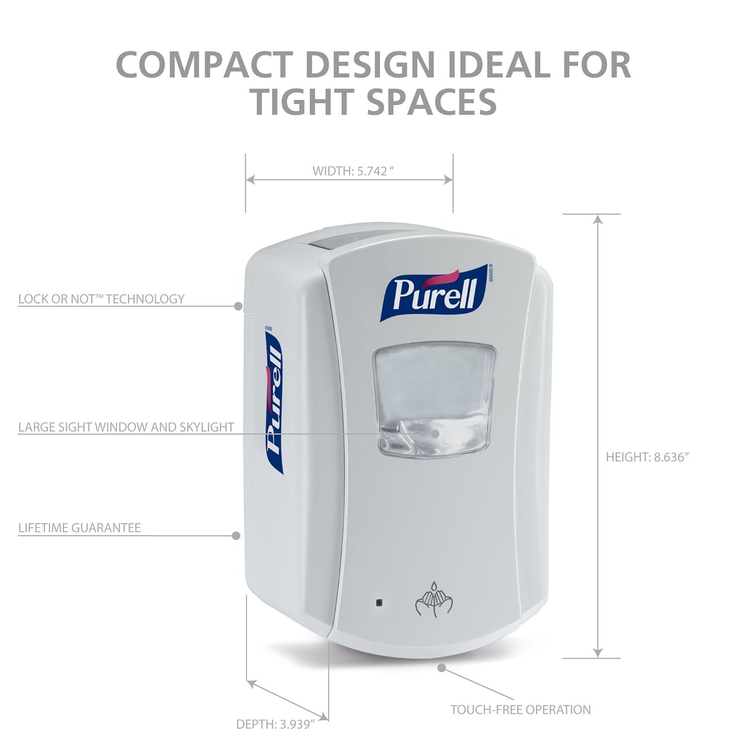 PURELL Purell 1320-04 LTX-7 Touch-Free Hand Sanitizer Dispenser 700 mL