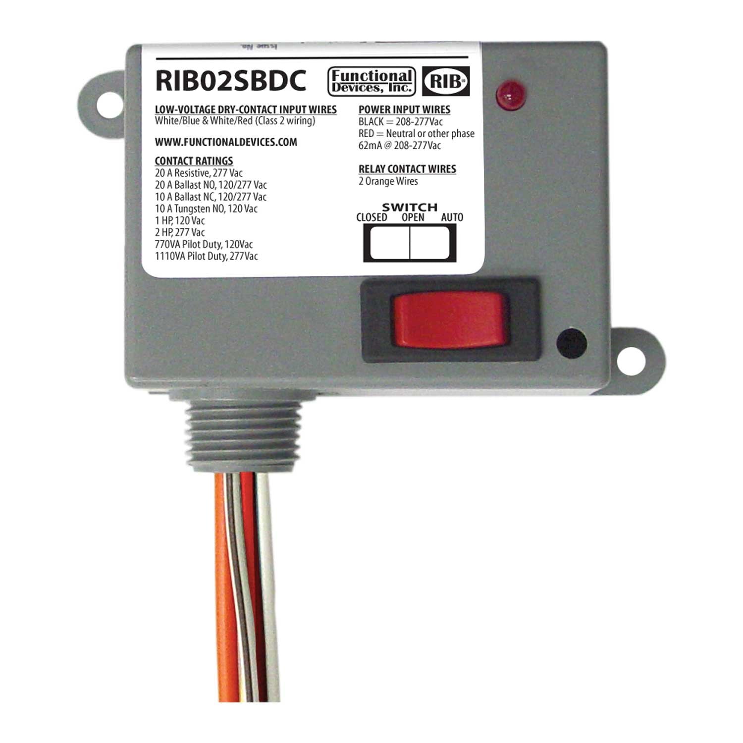 FUNCTIONAL DEVICES RIB02SBDC RELAYS