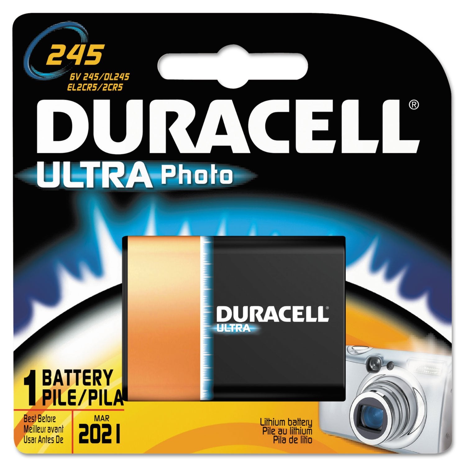 DURACELL Duracell DURDL245BPK Ultra High Power Lithium Battery 245 6V 1/EA