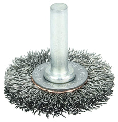 Weiler 17973 Stainless Steel Radial Bristle Brush - 1 1/2 Outside Diameter - 0.0118 in Bristle Diameter