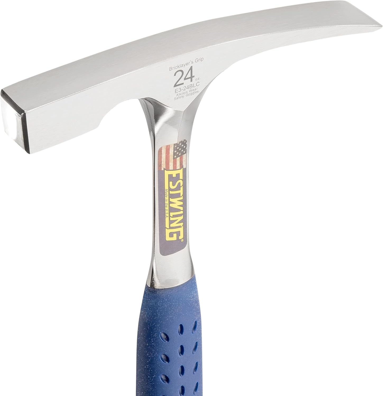 ESTWING Estwing E3-24BLC Bricklayer's/Mason's Hammer 24 oz Forged Steel Handle with Shock Reduction Grip