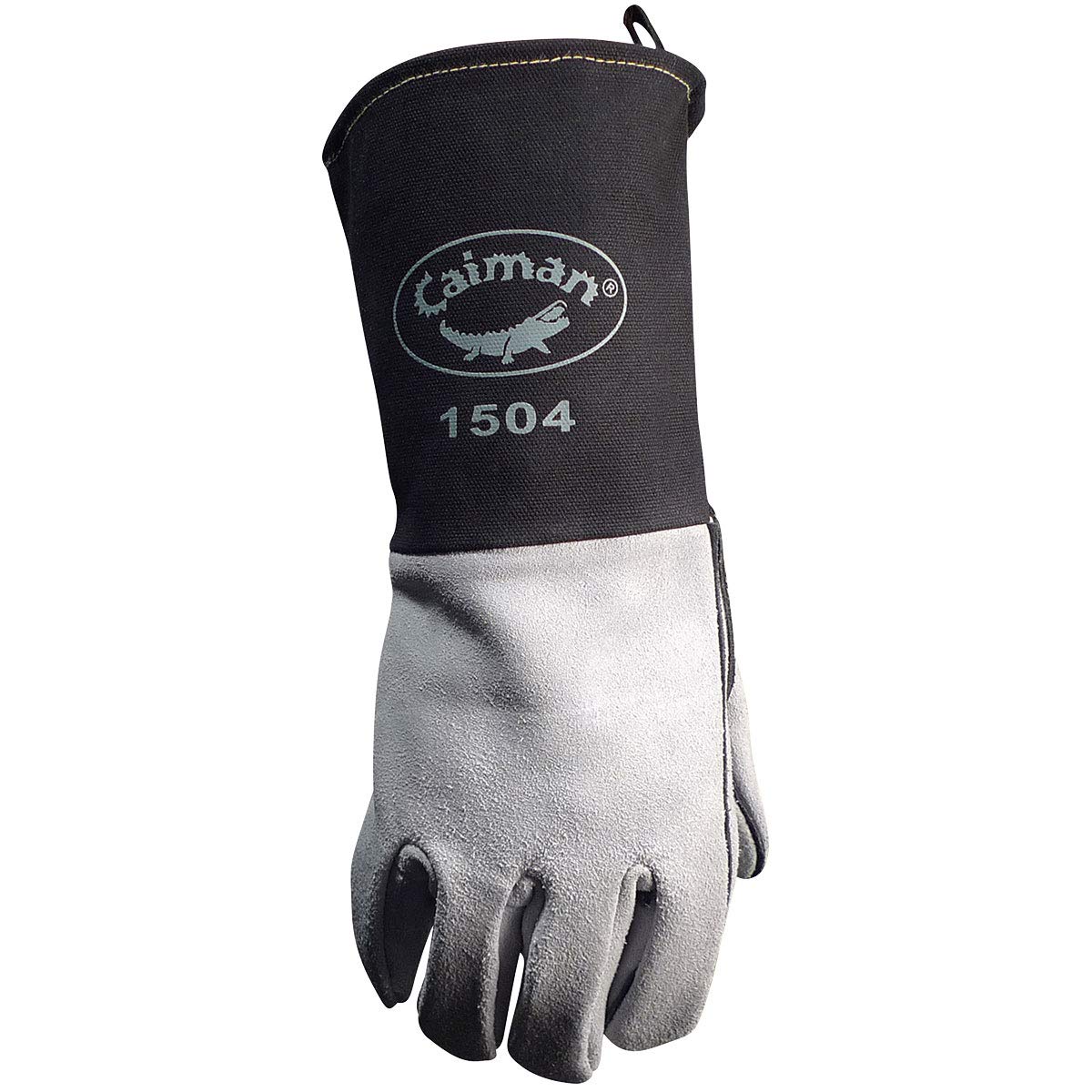 CAIMAN Caiman 1504-1 Premium Split Cowhide MIG/Stick Welding Gloves, Flame Resistant Cuff, Gray/Black Large