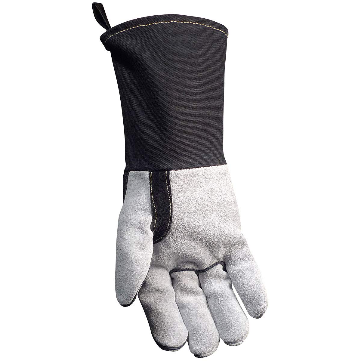 CAIMAN Caiman 1504-1 Premium Split Cowhide MIG/Stick Welding Gloves, Flame Resistant Cuff, Gray/Black Large