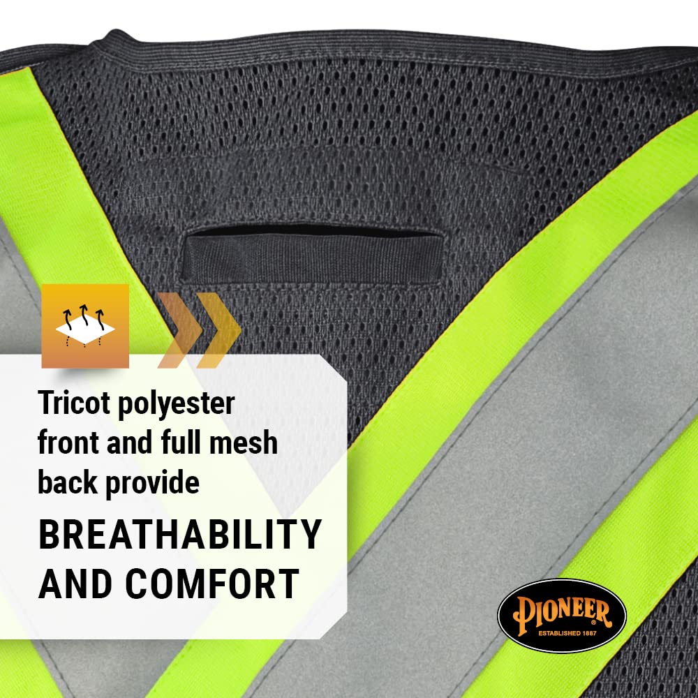 PIONEER Pioneer V1021170U-L Hi-Vis Safety Vest StarTech Reflective Tape Snap Break Away 4 Pockets