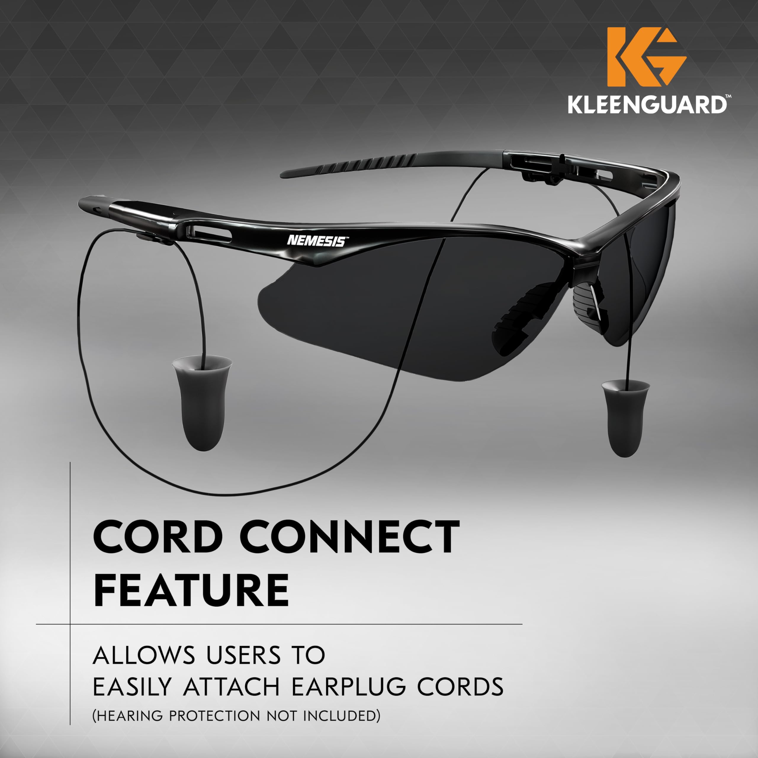 KLEENGUARD KleenGuard 55391 V30 Nemesis Safety Glasses with Cord Connect Smoke Lenses