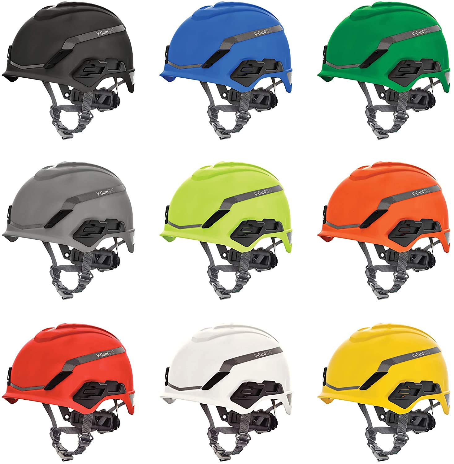 MSA SAFTEY MSA 10194796 H1 V-Gard Helmet Fas-Trac III Ratchet Suspension Hi-Viz Yellow/Green