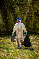 DuPont TY127S Disposable Protective Coverall with Respirator-Fit Hood and Elastic Cuff