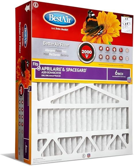 BESTAIR Bestair A201-SGM-BOX11R Air Cleaning Furnace Filter (25 x 20 x 6 / Single Pack) SGM-BOX