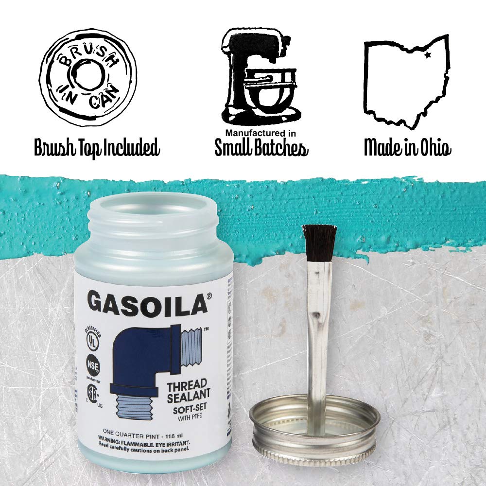 GASOILA Gasoila SS08 Soft-Set Thread Sealant 1/2 Pint Brush Top