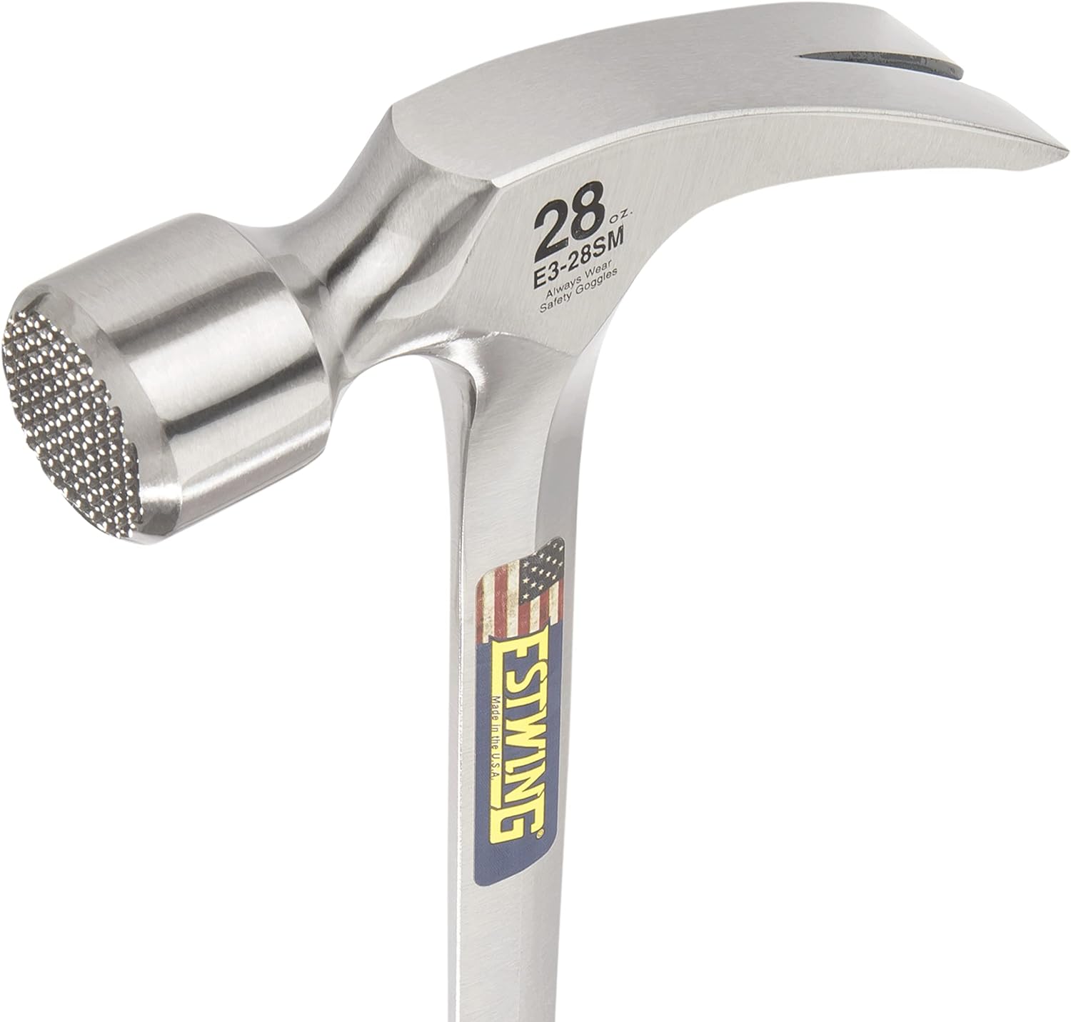 ESTWING Estwing E3-28SM Framing Hammer 28 oz Long Handle Straight Rip Claw with Milled Face & Shock Reduction Grip