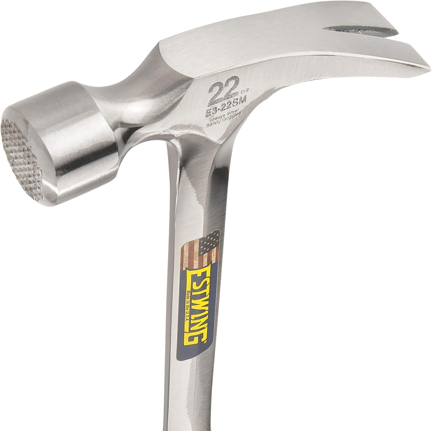 ESTWING Estwing E3-22SM Framing Hammer 22 oz Long Handle Milled Face Shock Reduction Grip