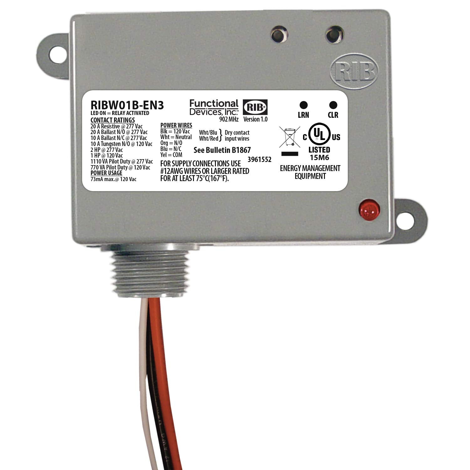 FUNCTIONAL DEVICES RIBW01B-EN3 WIRELESS RELAYS
