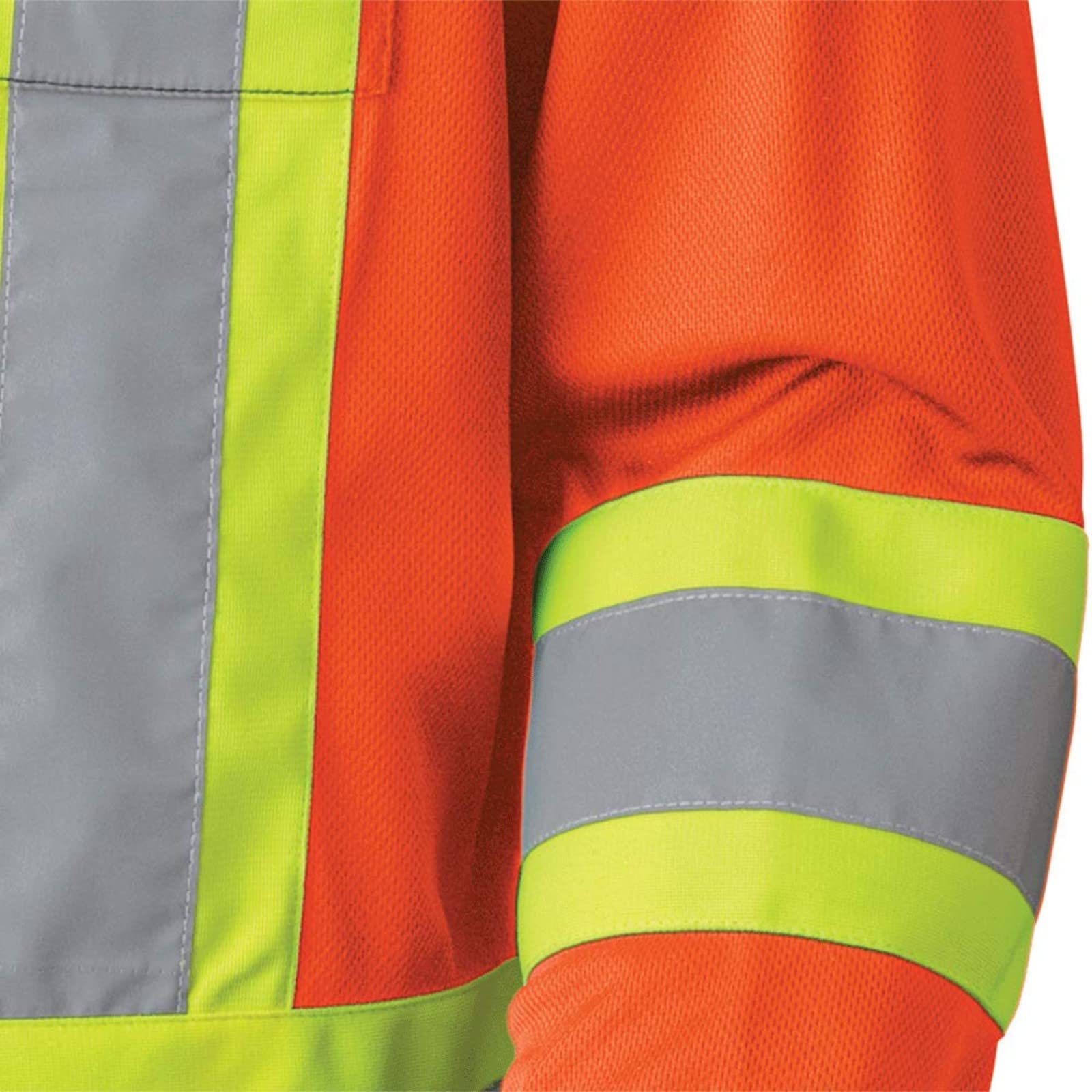 PIONEER Pioneer V1051250U-L High Visibility Birdseye Long Sleeved Safety Shirt Orange Large