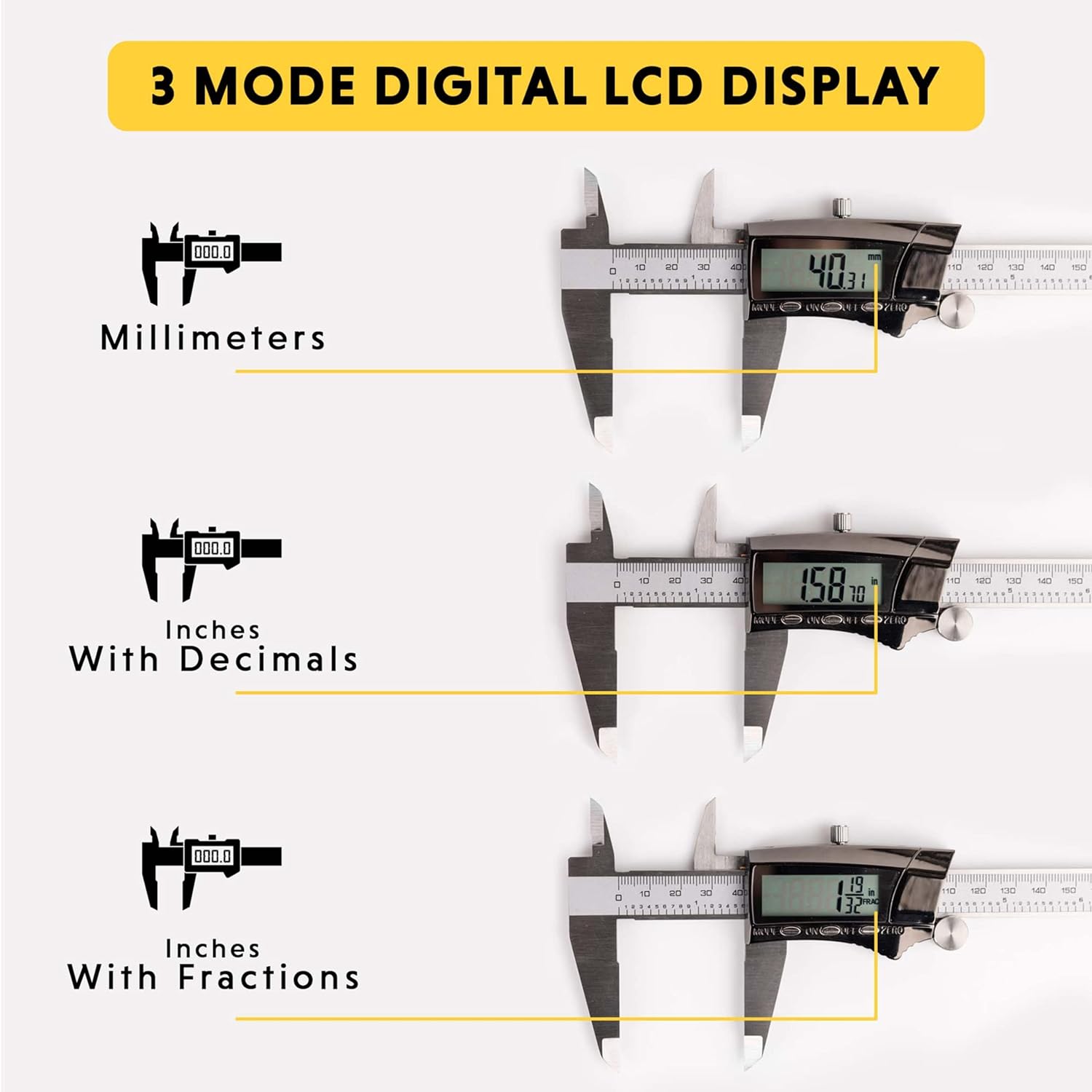 GENERAL TOOLS General Tools 147 Digital Caliper 6 Inches Precision Measuring Tool Stainless Steel Ruler