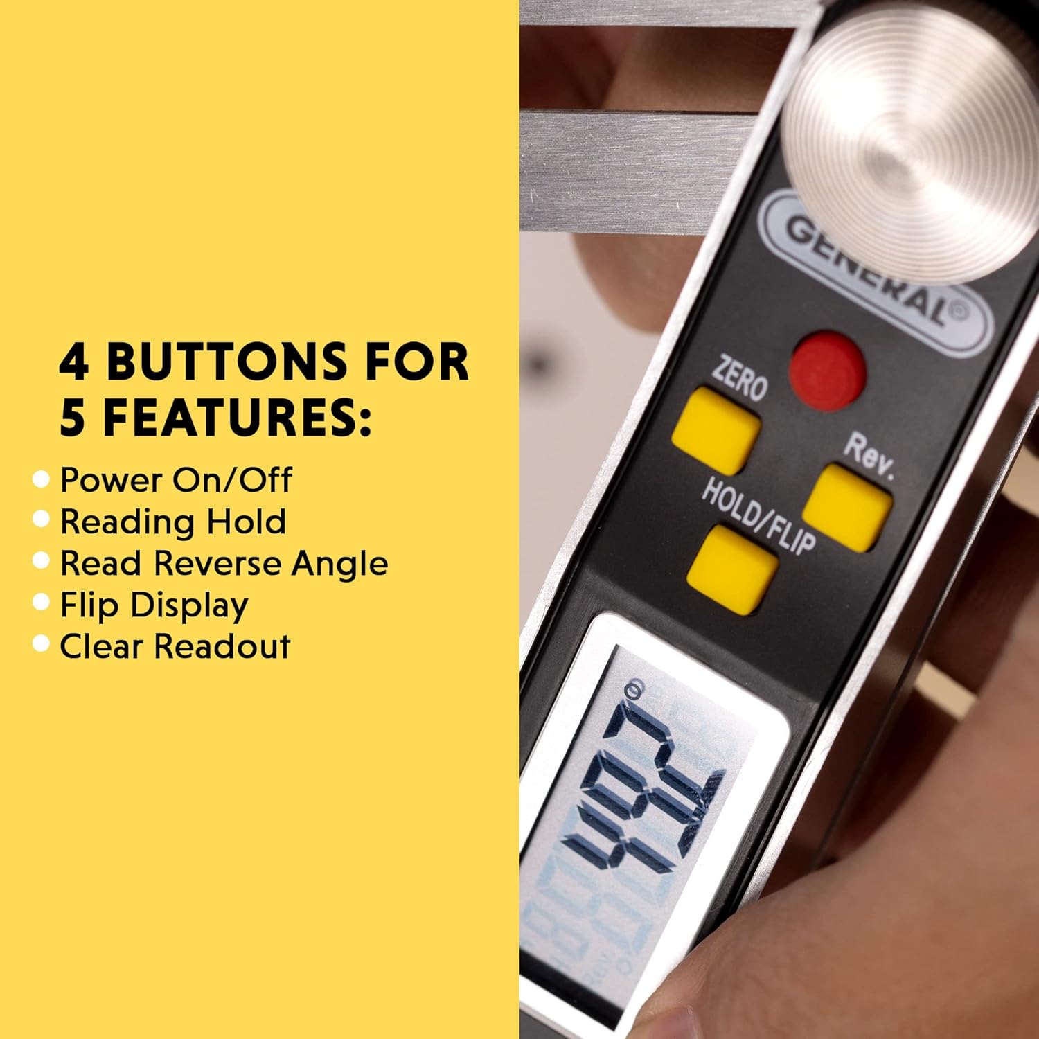 GENERAL TOOLS General Tools 828 T-Bevel Gauge & Protractor Digital Angle Finder with 8 Inch Stainless Steel Blade