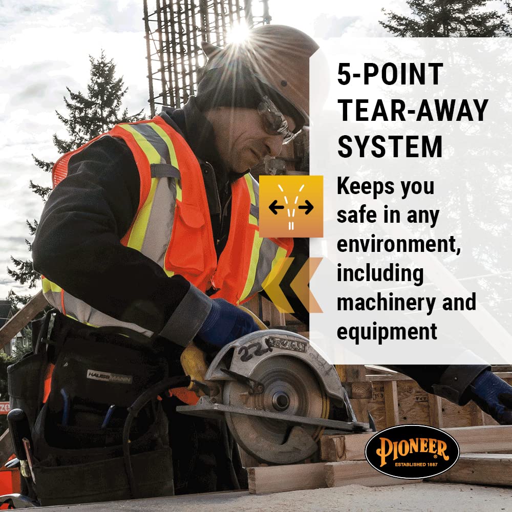 PIONEER Pioneer V1021150U-XL Break Away Zip Vest Orange X-Large