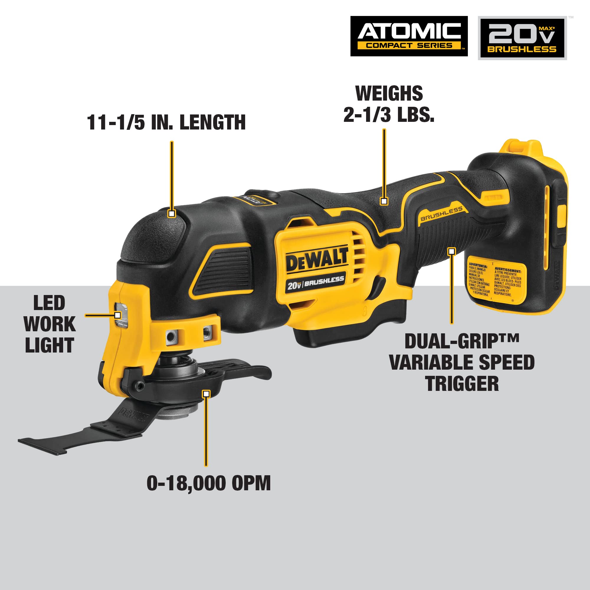 DEWALT DeWalt DCS354D1 ATOMIC 20V MAX Brushless Cordless Oscillating Multi-Tool Kit