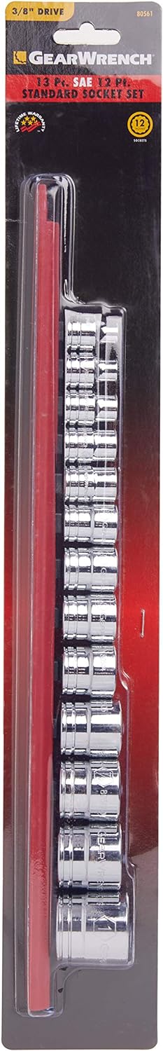 GEARWRENCH GEARWRENCH 80561 13 Pc. 3/8 Drive 12 Pt. Standard Socket Set, SAE - 80561