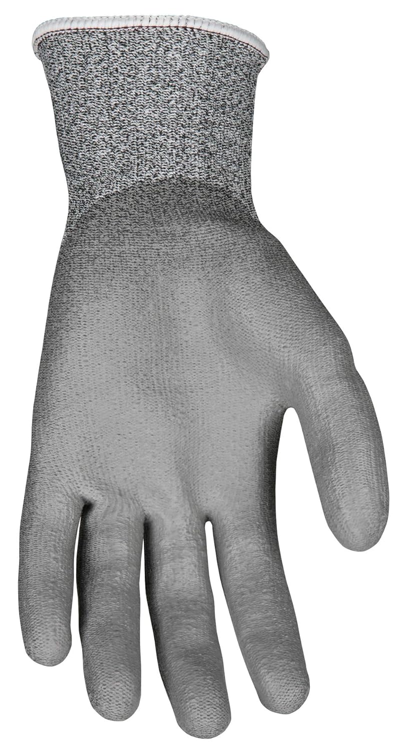 MCR SAFETY MCR Safety N9677L Ninja Force Polyurethane Coated Gloves Large Gray Pair