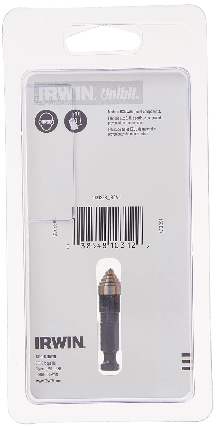 IRWIN IRWIN 10312ZR Unibit 3/8-Inch Step-Drill Bit, 1/4-Inch Shank