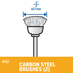 Dremel 442-02 Carbon Steel Brushes 1/2 Diameter 2 Pack