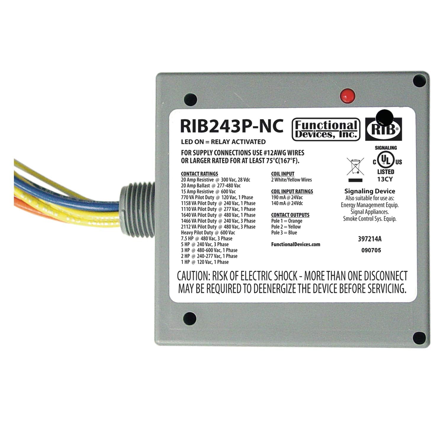 FUNCTIONAL DEVICES RIB243P-NC RELAYS