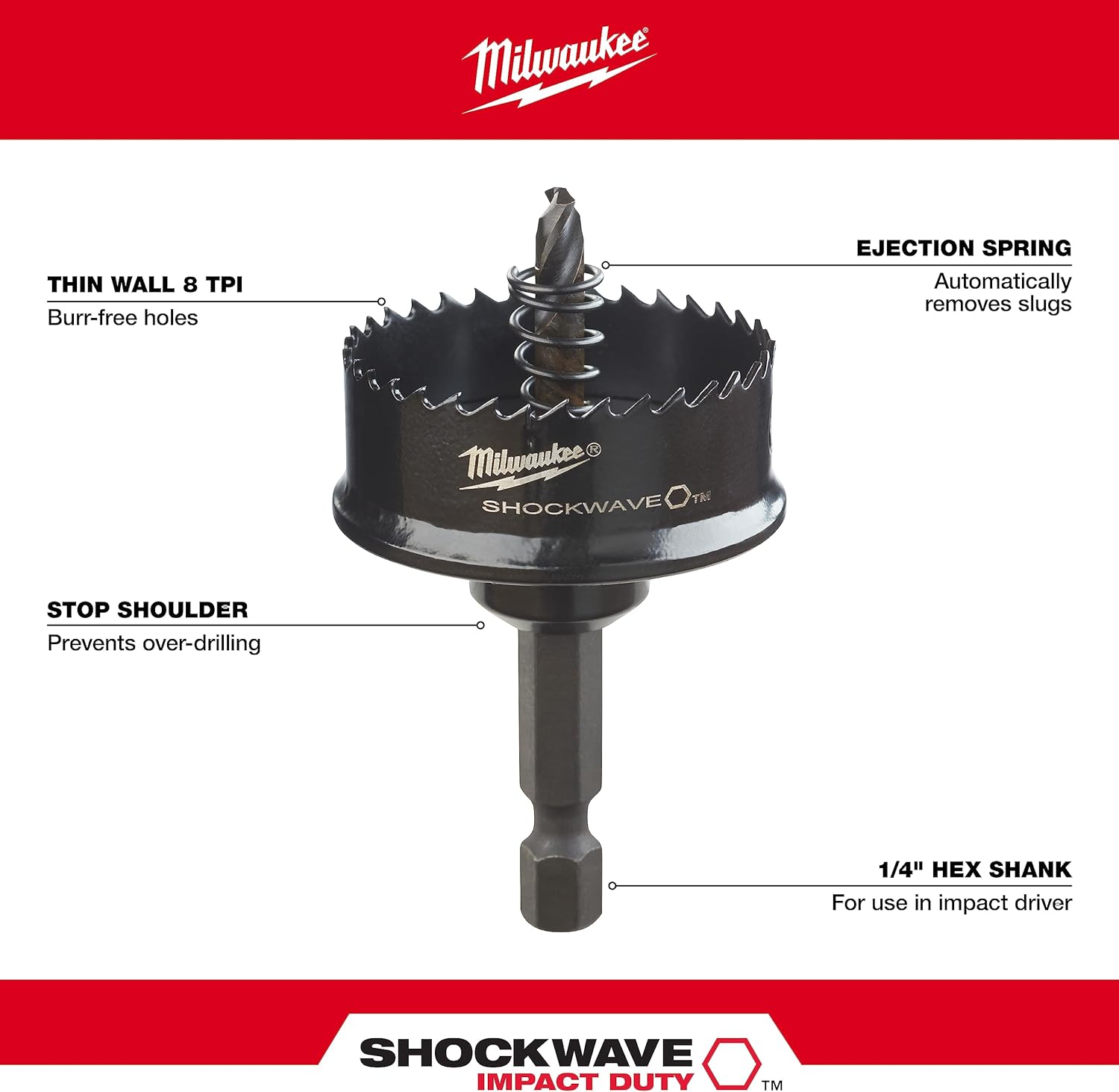 MILWAUKEE Milwaukee 49-56-9820 Shockwave 1-1/8 Impact Hole Saw