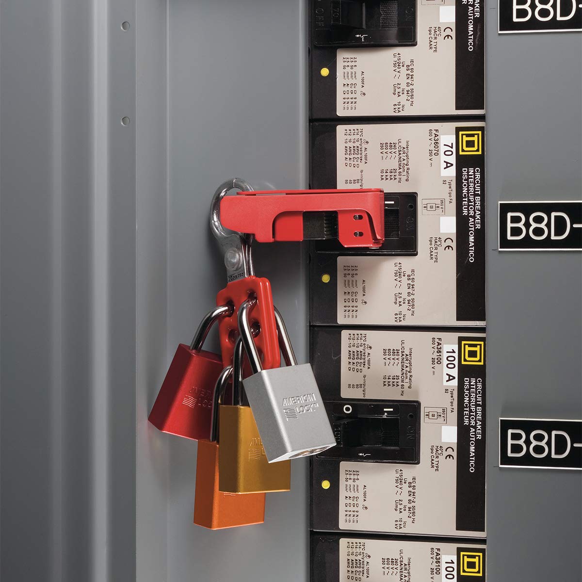 MASTER LOCK Master Lock 416 Lockout Tagout Safety Hasp Red 1 Inch Jaw Diameter