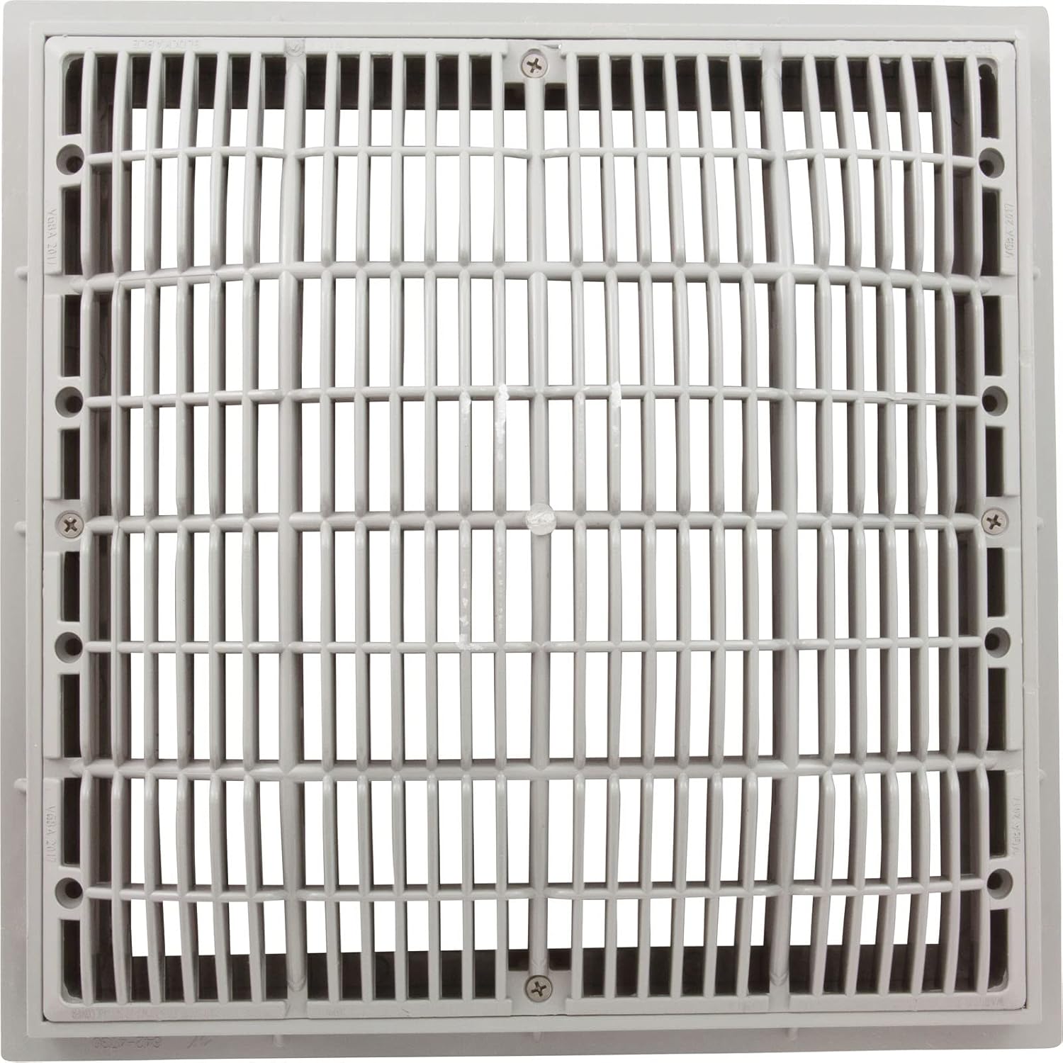 WATERWAY PLASTICS Waterway Plastics 640-4720V Main Drain Grate And Frame White 12 x 12