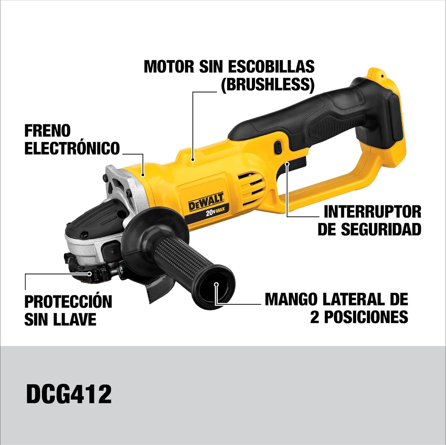 DEWALT DeWalt DCG412P2 20V MAX Angle Grinder Tool Kit 4-1/2 Inch
