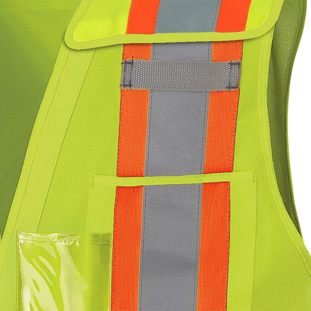 PIONEER Pioneer V1021061U-2/3XL High Visibility Tricot Tear-Away Safety Vest Yellow/Green, 2/3XL