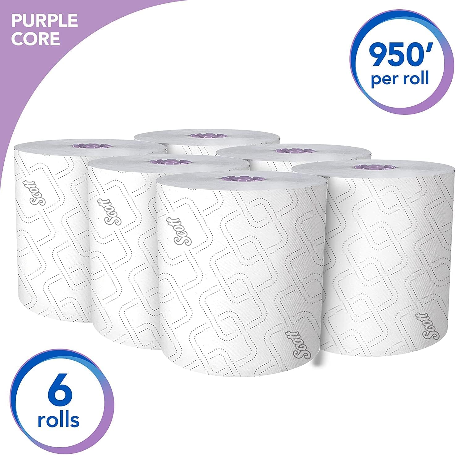 SCOTT Scott 2001 Essential High-Capacity Hard Roll Towel White 8 Inch X 950 Ft 6 Rolls/Carton
