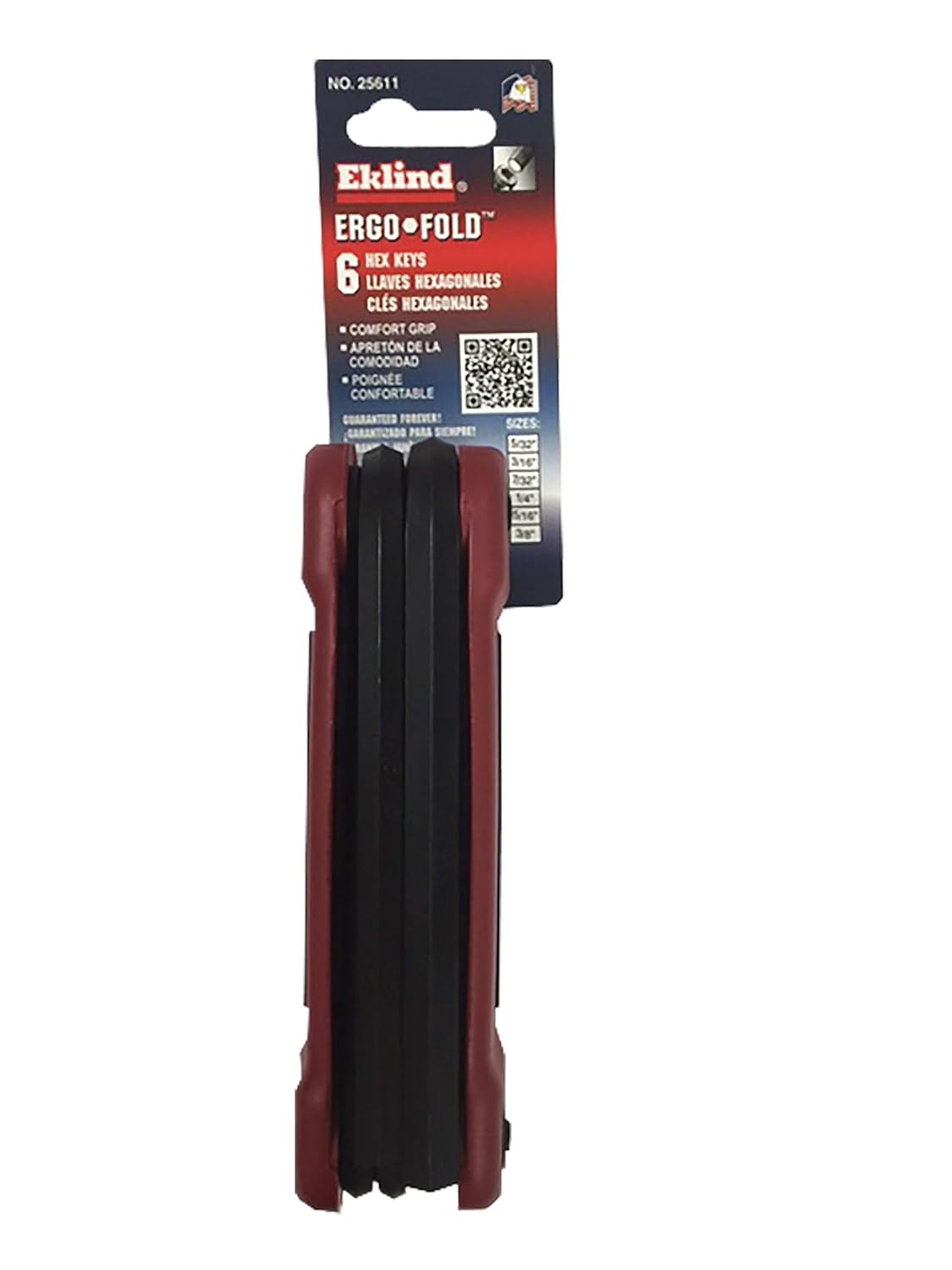 EKLIND TOOL Eklind Tool 25611 Ergo-Fold Hex Key Set 5/32 to 3/8 Inch
