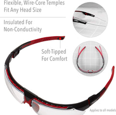 Honeywell S2860HS Safety Glasses Red Frame with Clear Lens & HydroShield Anti-Fog Coating