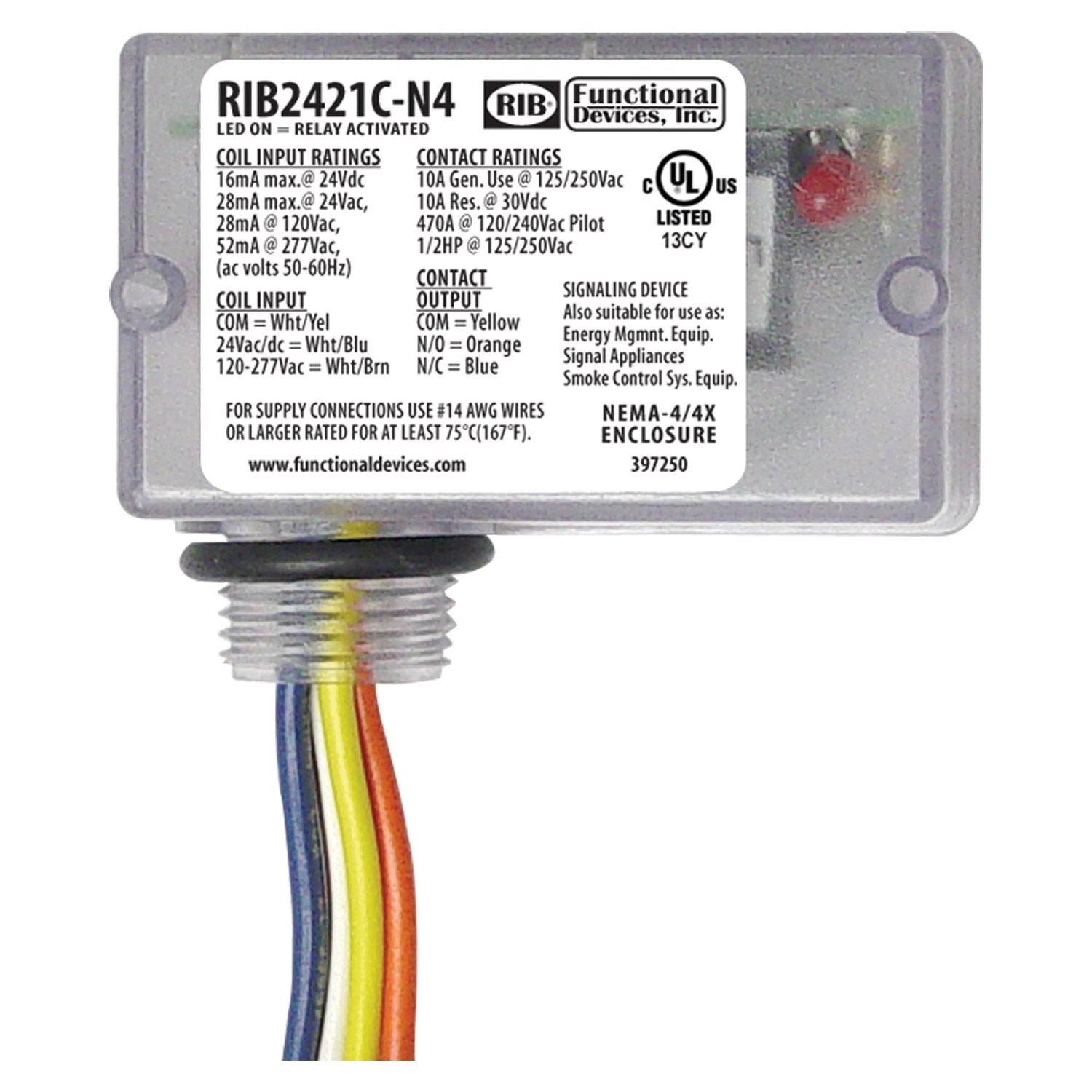 FUNCTIONAL DEVICES RIB2421C-N4 RELAYS