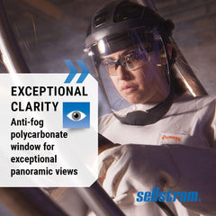 Sellstrom S32210 DP4 Face Shield with Ratchet Headgear and Anti-Fog Clear Polycarbonate Window