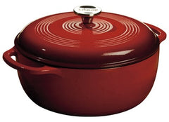 LODGE Lodge Mfg EC6D43 Cast Iron Dutch Oven 6 Qt Red Enamel